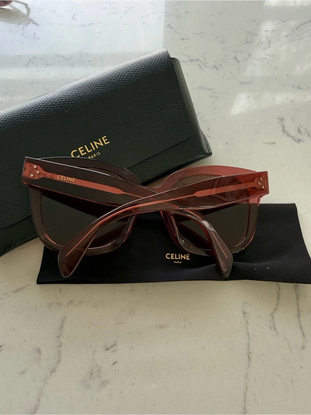 Celine Red Oversized Sunglasses